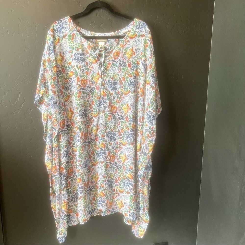 Tommy Bahama
Floral Print Short Kimono Tunic Swim Cover-Up Patterned Kaftan XL